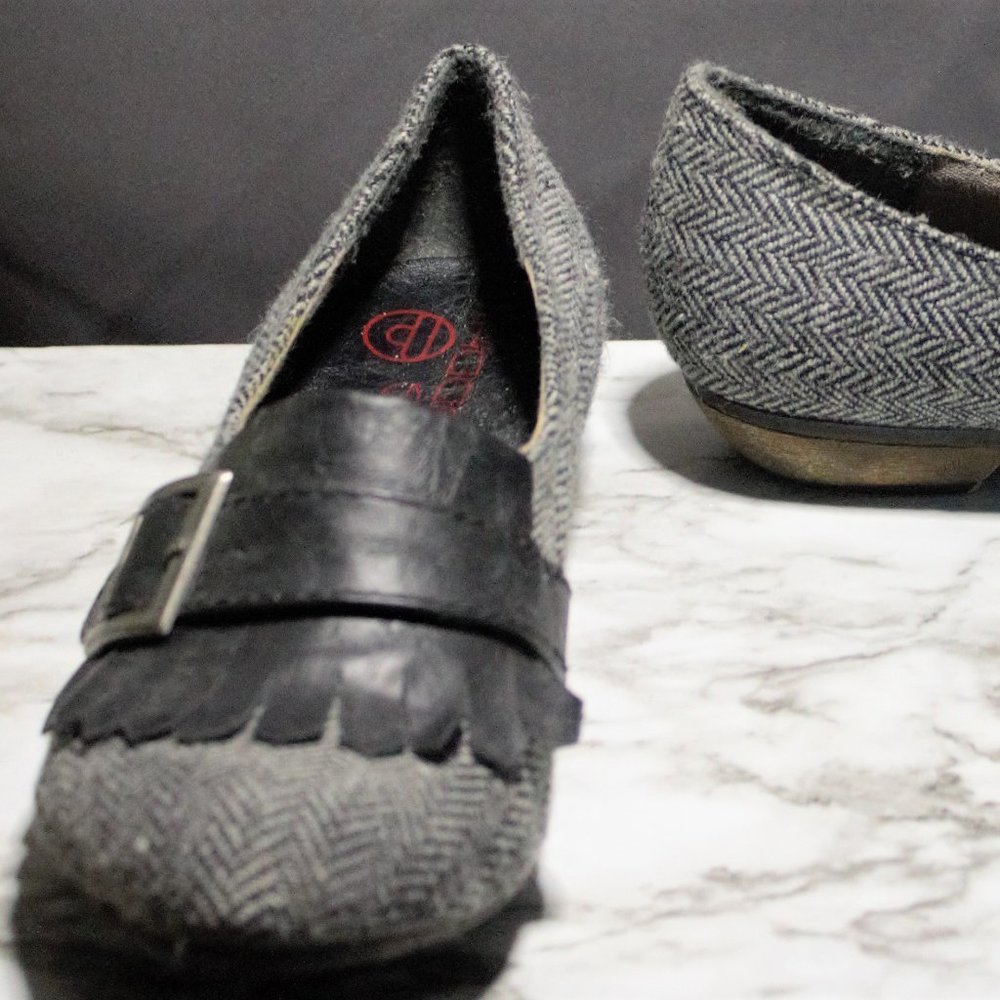 LOAFERS, GRAY TWEED